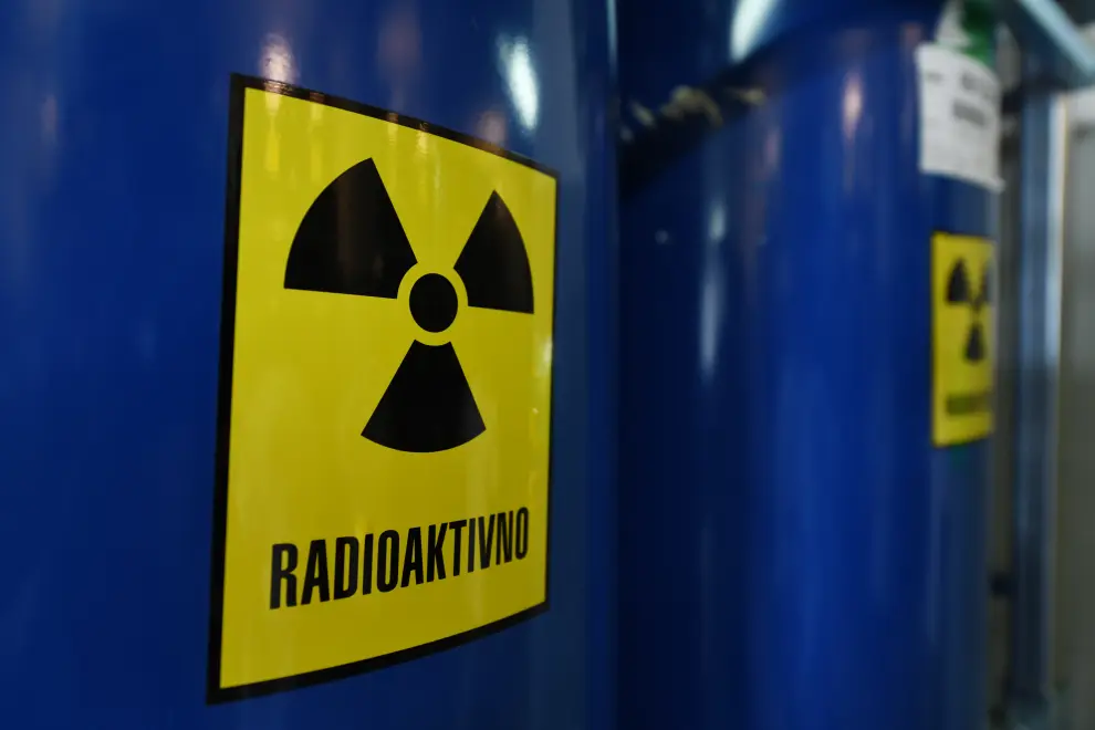 Barrels reading radioactive at a radioactive waste storage facility in Brinje, near Ljubljana. Photo: Tamino Petelinšek/STA