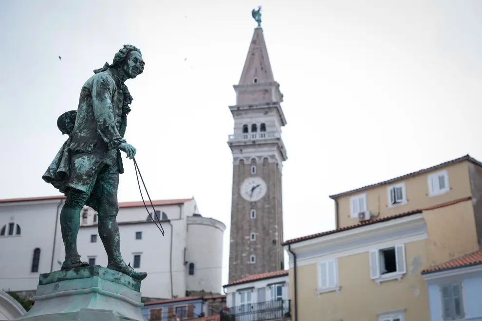 The town of Piran never revoked its decision to award the honorary title of freeman to fascist leader Benito Mussolini. Photo: Anže Malovrh/STA