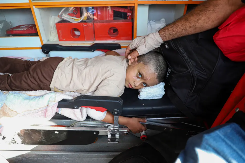 An injured child in Gaza. Photo: Xinhua/STA