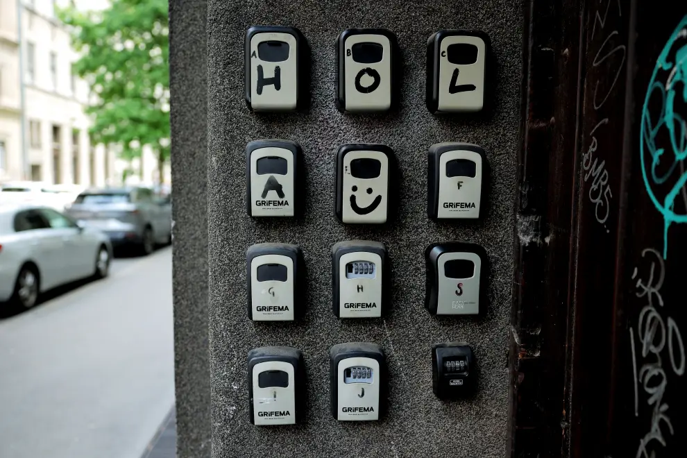 Key lock boxes used for short-term rentals. Photo: Daniel Novakovič/STA