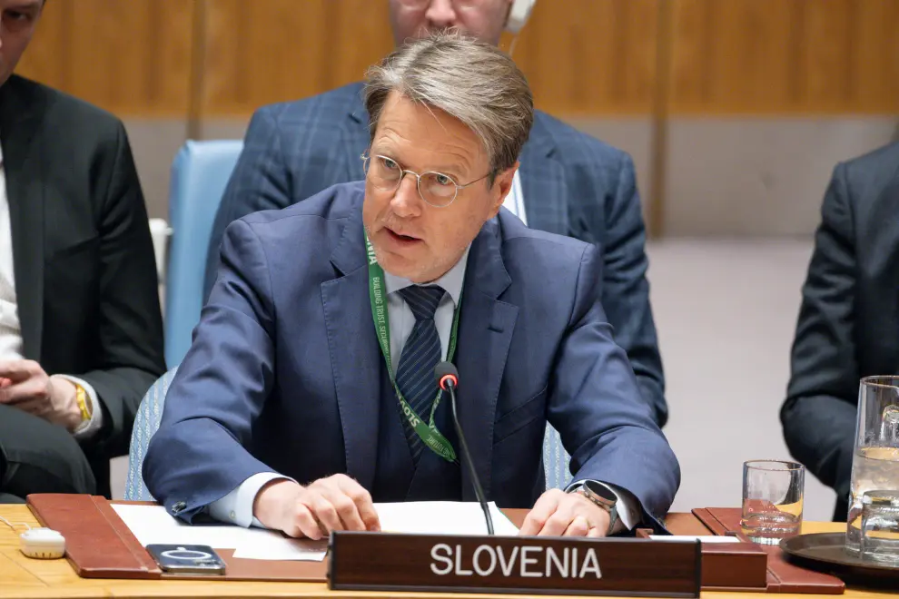 Slovenian Ambassador Samuel Žbogar at the UN Security Coucil. Photo: UN Photo