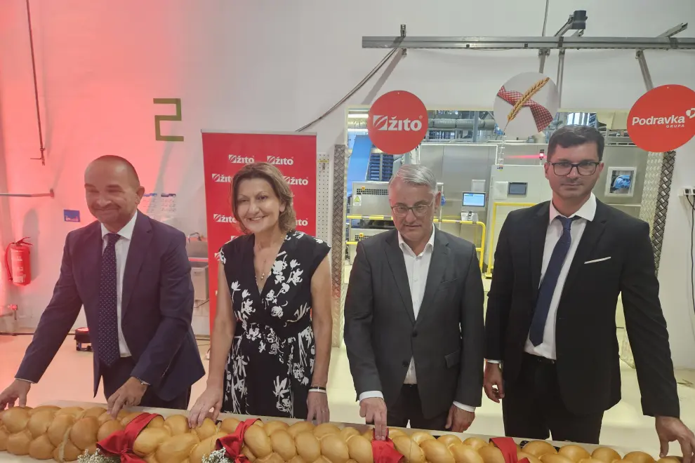 Officials inaugurate the renovated Žito bakery facility in Maribor. Photo: Gregor Mlakar/STA