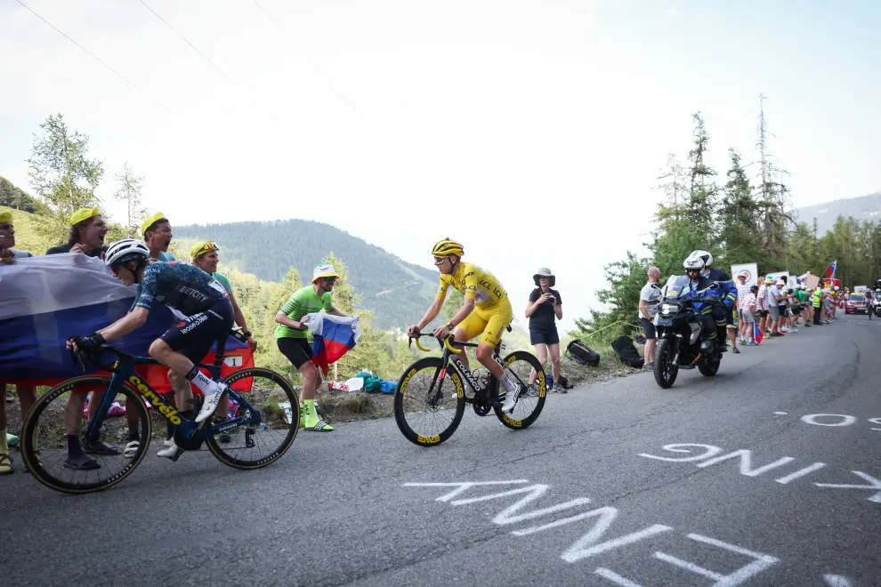 Tadej Pogačar in action at the 2024 Tour de France. Photo: Anže Malovrh/STA
