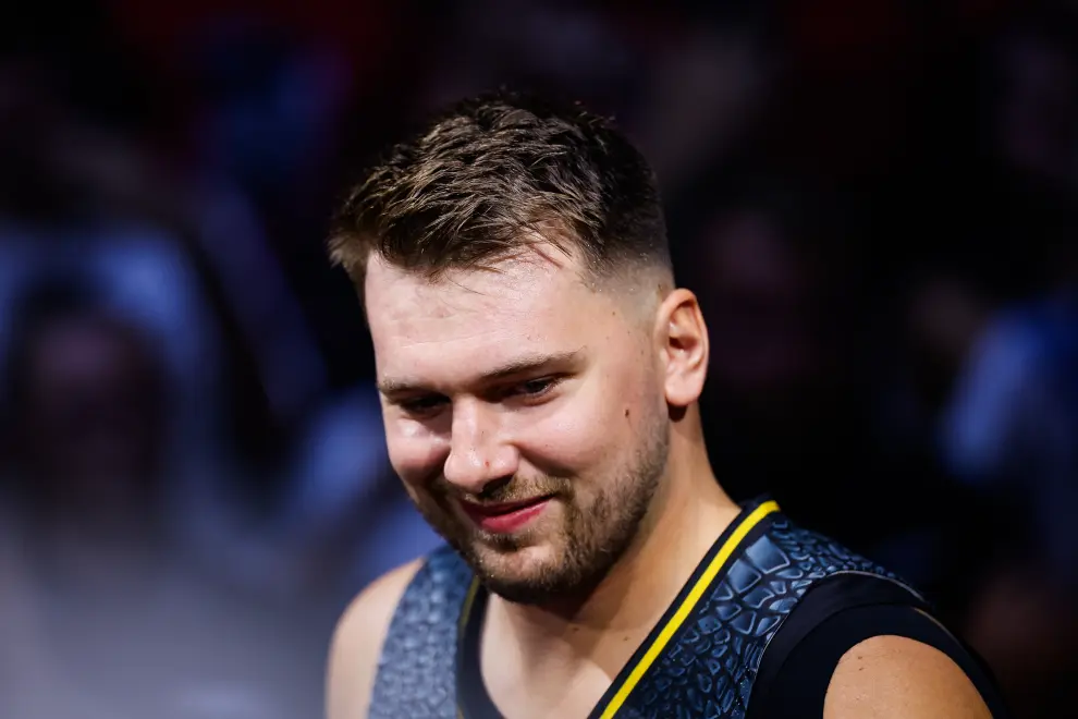 NBA superstar Luka Dončić pictured during the Goran Dragić farewell game in Ljubljana in August 2024. Photo: Anže Malovrh/STA