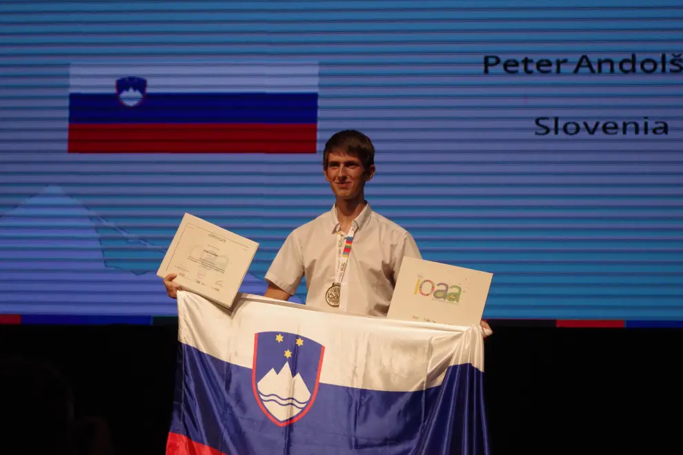 Peter Andolšek wins his fourth consecutive gold at the International Olympiad on Astronomy and Astrophysics in Brazil. Photo: Dunja Fabjan