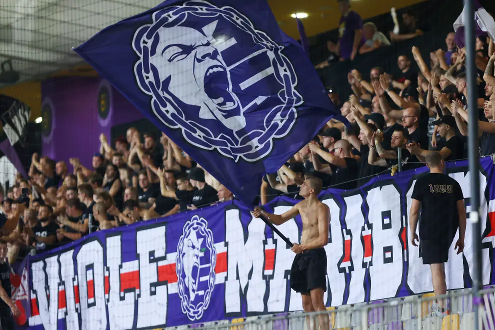 Viole, the fan club of FC Maribor. Photo: Bor Slana/STA