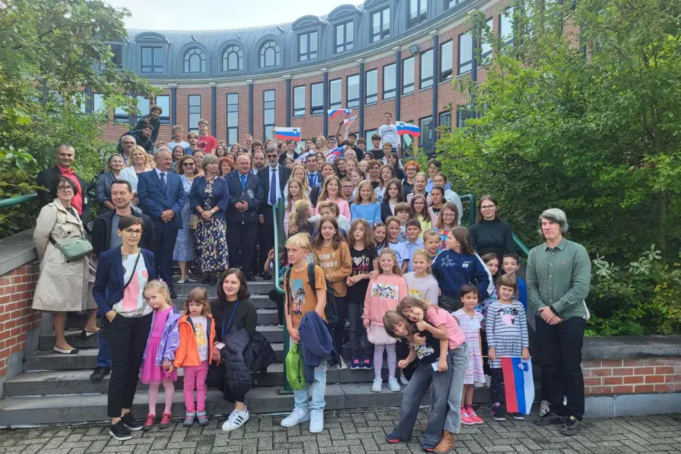 An event marks the opening of the Slovenian language section at the European School Brussels I. Photo: Education Ministry