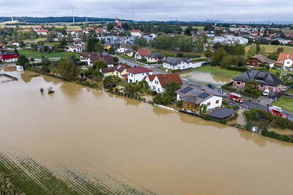 Floods in Kapelln, Austria. Photo: dpa/STA