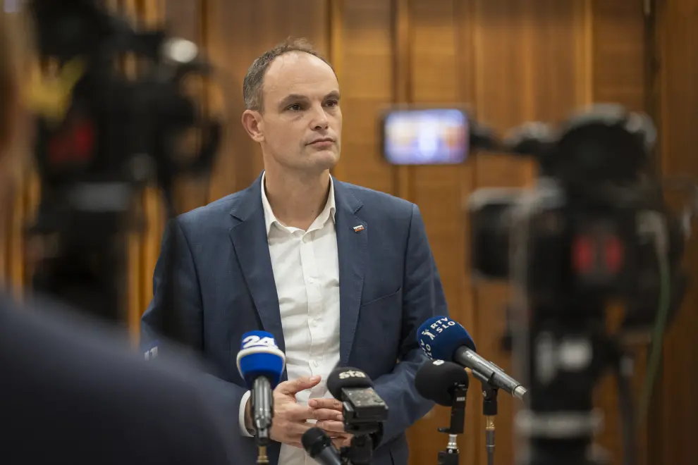 MP Anže Logar sets out his plans after quitting the Democratic Party (SDS). Photo: Bor Slana/STA