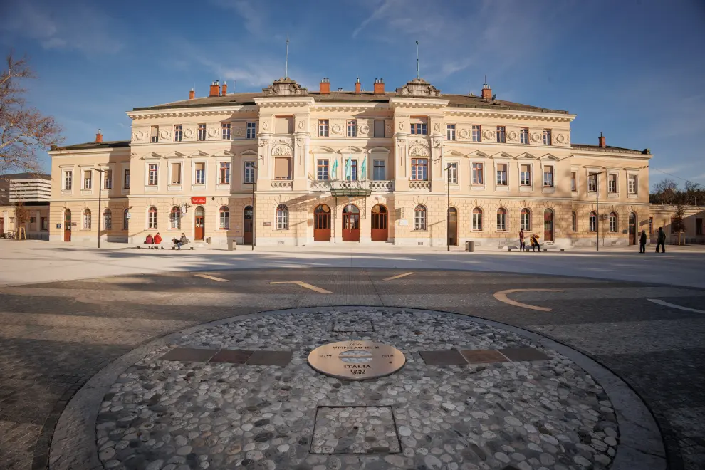 The renovated Nova Gorica railway station with Europe Square in front. Photo: Nebojša Tejić/STA