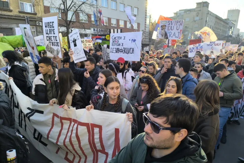 Student protests in Serbia. Photo: STA