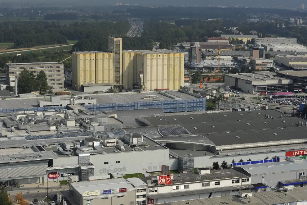 Old grain silos on the edge of the Ljubljana BTC commercial district. Photo: Nebojša Tejić/STA