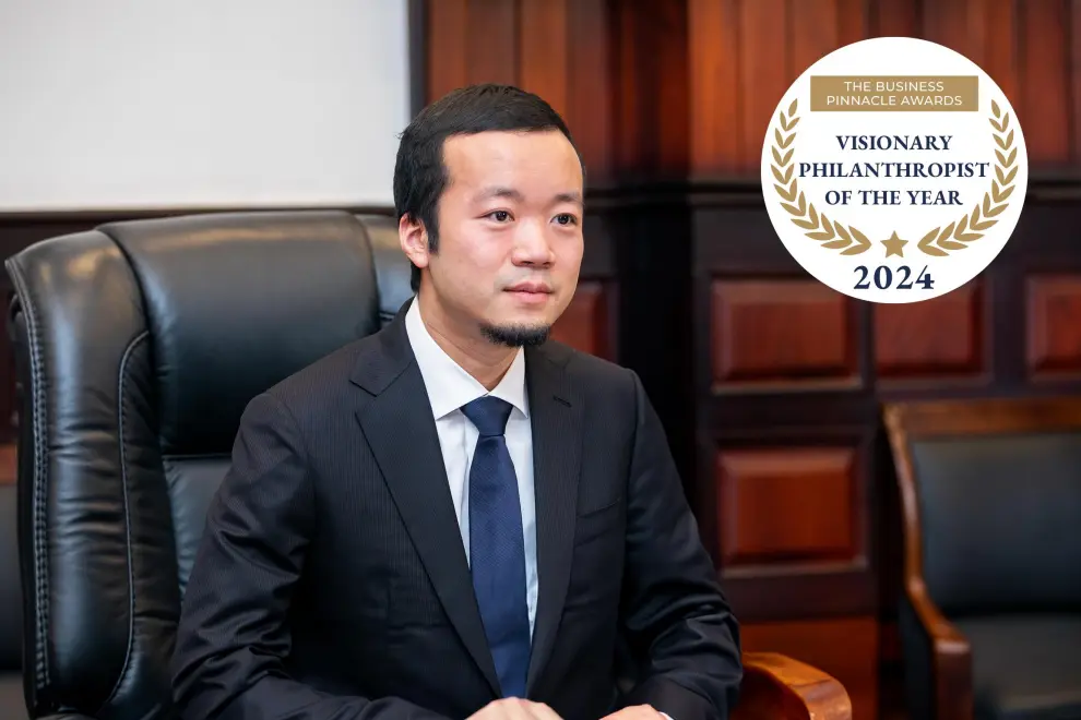 Neak Oknha Chen Zhi, Chairman of Prince Holding Group, was honored as 'Visionary Philanthropist of the Year - Cambodia' by The Business Pinnacle Awards for his leadership in promoting community development and sustainable growth across Cambodia.