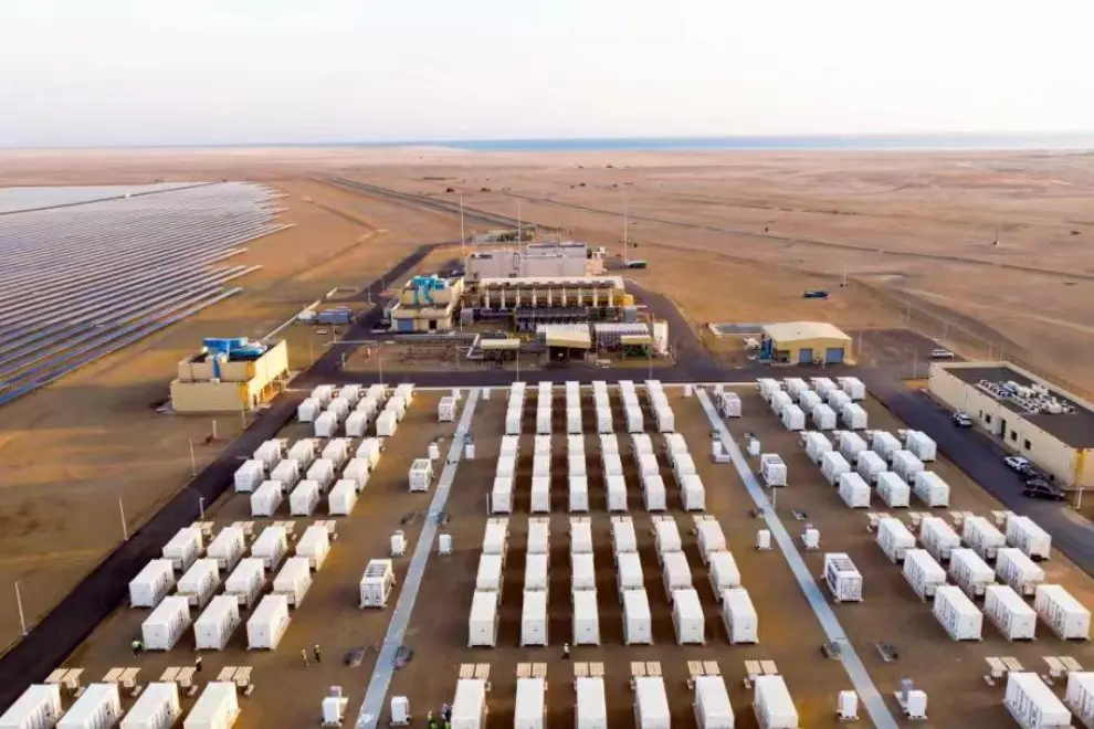 The construction site of the 1.3 GWh energy storage project, Tabuk Province, Saudi Arabia. /CFP