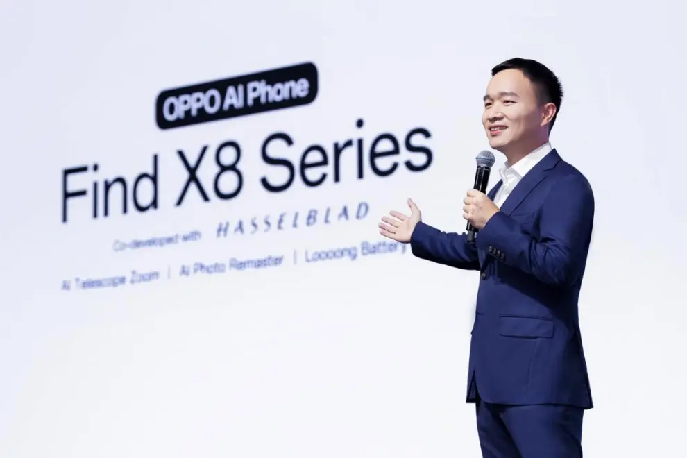 Billy Zhang, President of Overseas Marketing, Sales and Services of OPPO at the launch event