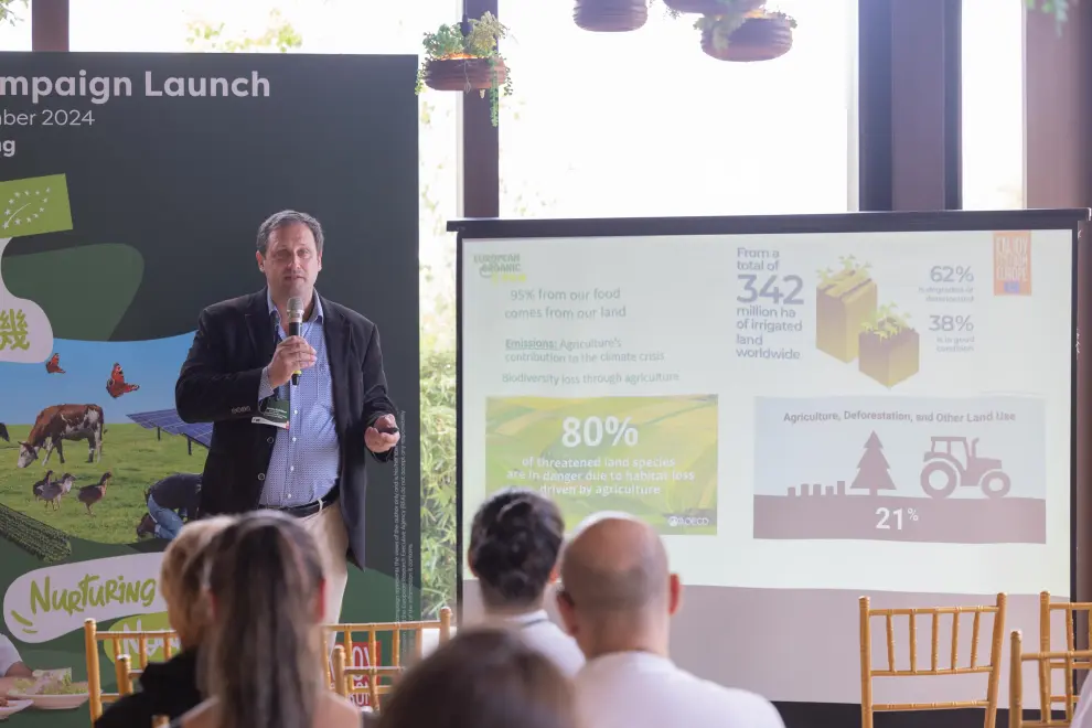 Marco Schlüter, Head of Strategy & International Affairs at Naturland, elaborated the philosophy of organic.