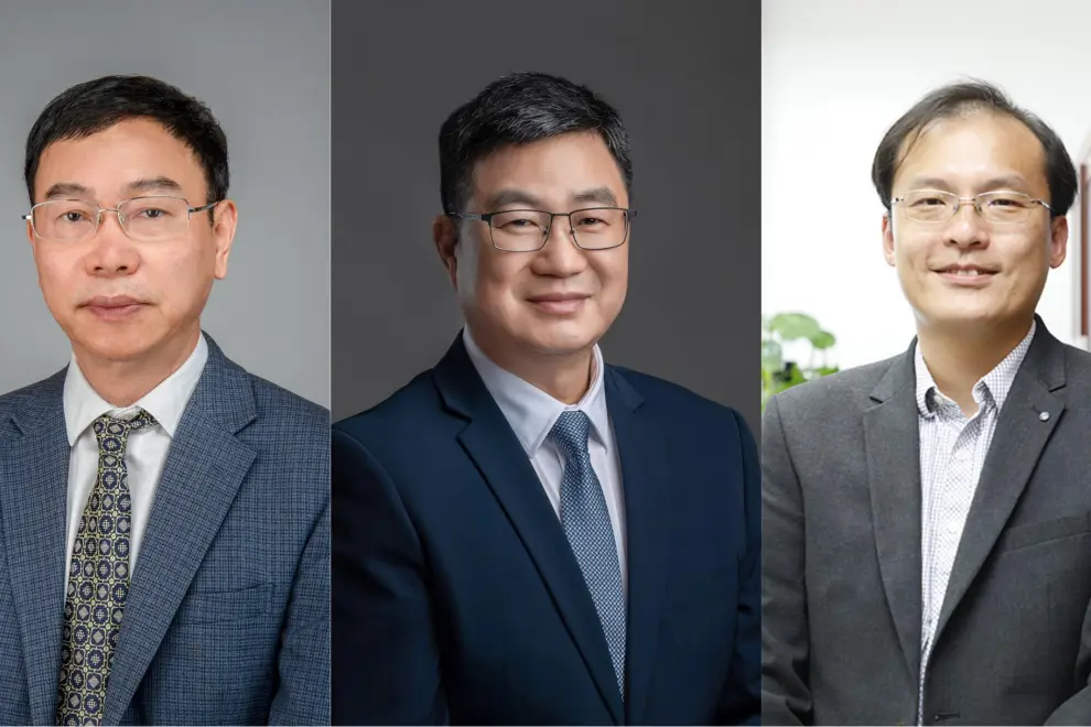 From left to right: Prof Chuxia Deng, Chair Professor and Dean of the Faculty of Health Sciences; Prof Chen Xin, Distinguished Professor and Director of the Institute of Chinese Medical Sciences; Prof Yuen Ka-Veng, Distinguished Professor in the Faculty of Science and Technology.