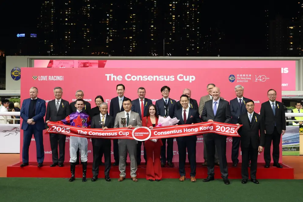 (Credit: Hong Kong Jockey Club) Participants got a shot of Hong Kong's iconic horse-racing at Happy Valley Racecourse, with the Consensus Cup Happy Wednesday staged.