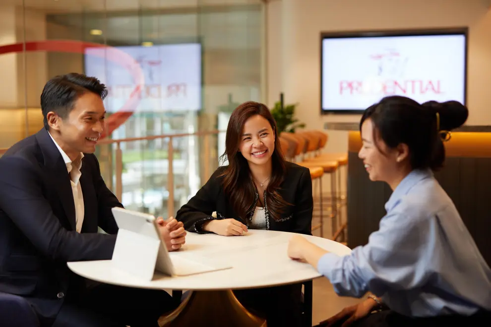 Prudential Singapore recently launched the Prudential Wealth Suite, an exclusive space for the life insurer's Private Client Advisors such as Danny Susanto, Senior Executive Wealth Director, Prudential Financial Advisors Singapore (left) and Peiyi Tang, Master Financial Consultant, Prudential Singapore (middle), to serve the insurer's expanding pool of high net worth customers.