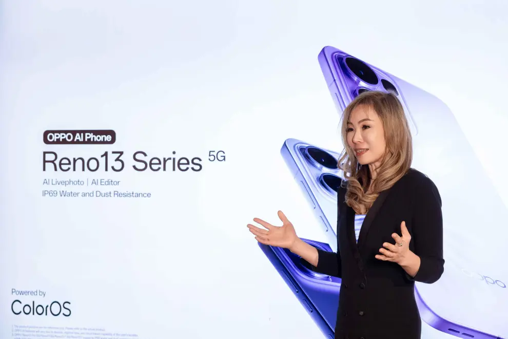Charleen Fang, Managing Director of OPPO UK and Ireland, introducing the Reno13 Series 5G