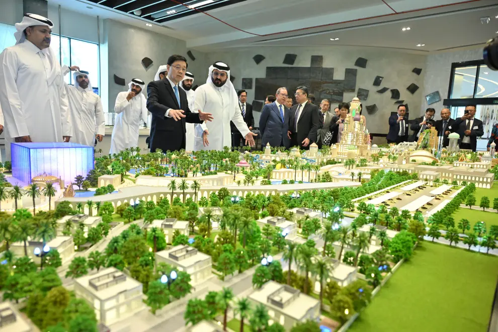 Mr Lee tours Lusail City in Qatar.