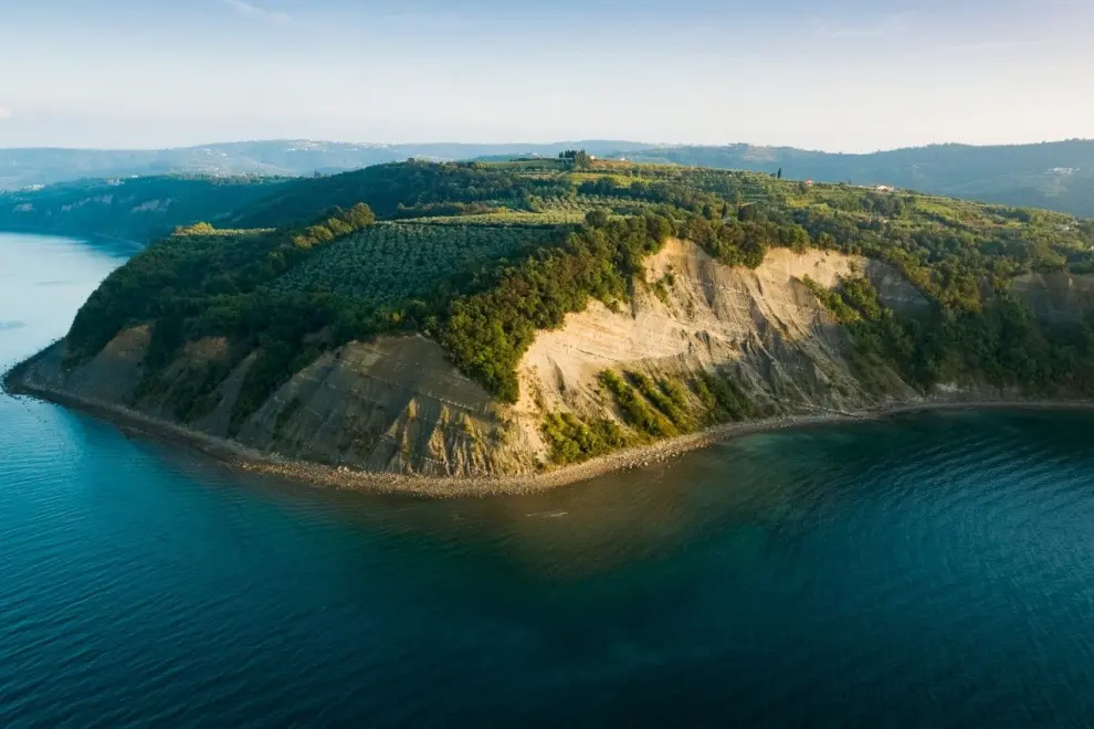 An aerial view of Moon Bay. Photo: courtesy of the Strunjan Nature Reserve