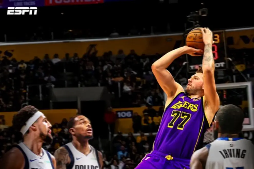 Luka Dončić in action against his former team. Photo: ESPN on X